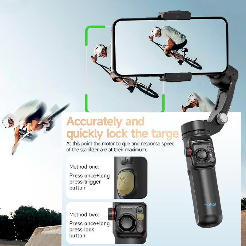 Gimbal Stabilisateur Smartphone TOKAI M03 — 3 Axes, AI Tracking, Caméra Intégrée – Image 7